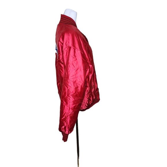 Vintage 80s Suzuki Satin Bomber Jacket Mens Size L Red - Picture 4 of 7